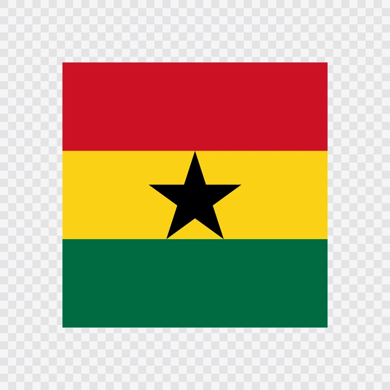 Ikon bendera Ghana kotak