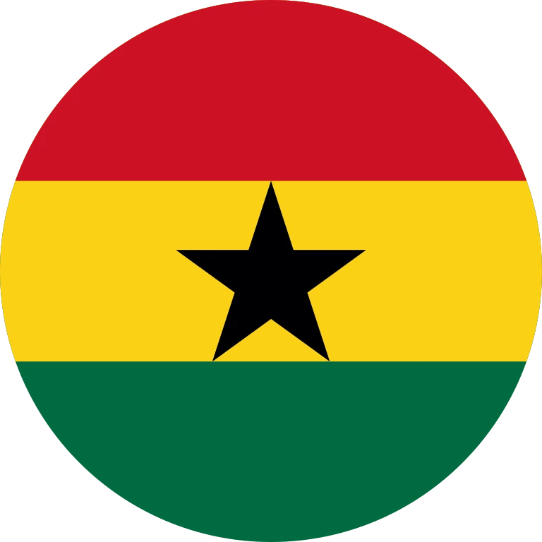 Ghana circle flag icon