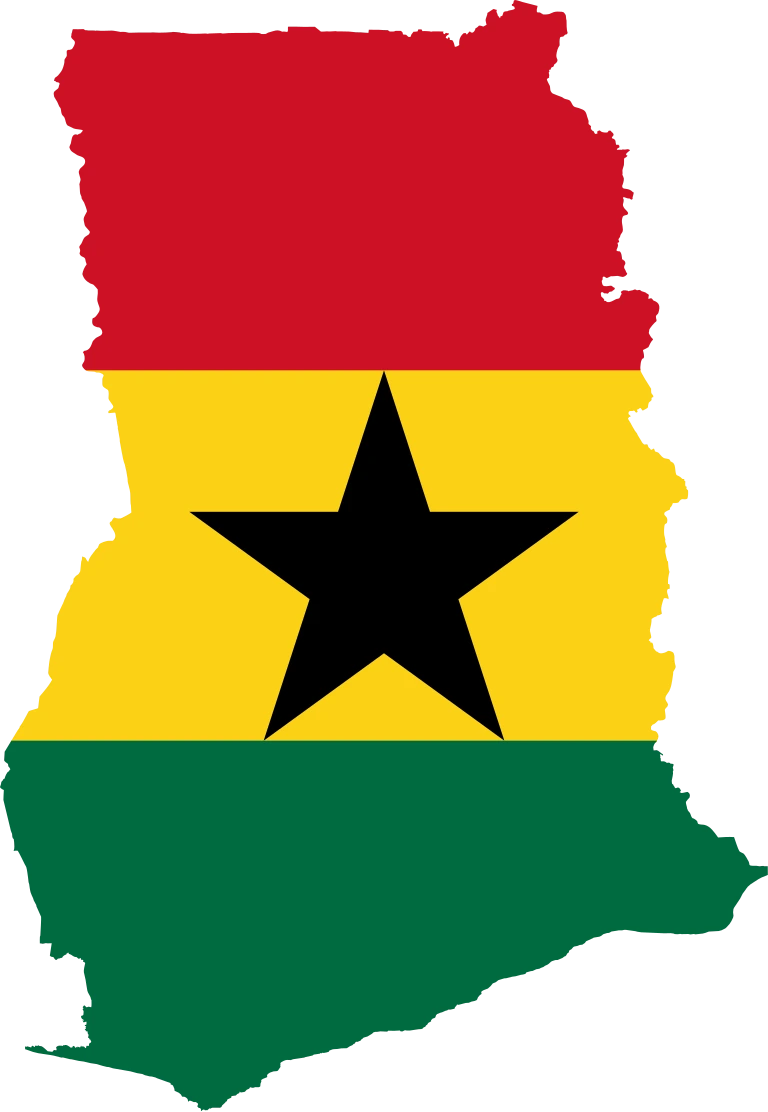Ghana flag map
