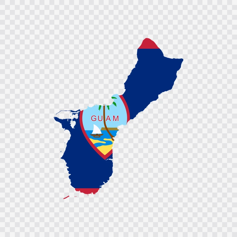 Guam flag map