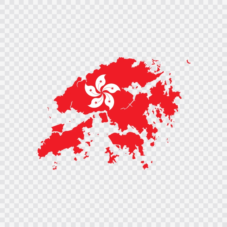Hong Kong flag map