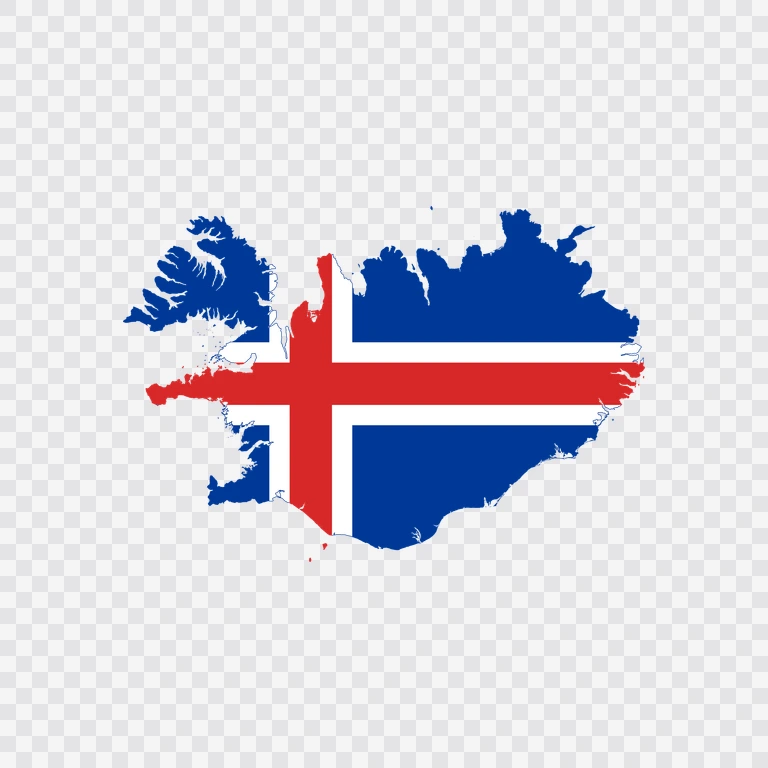 Iceland flag map