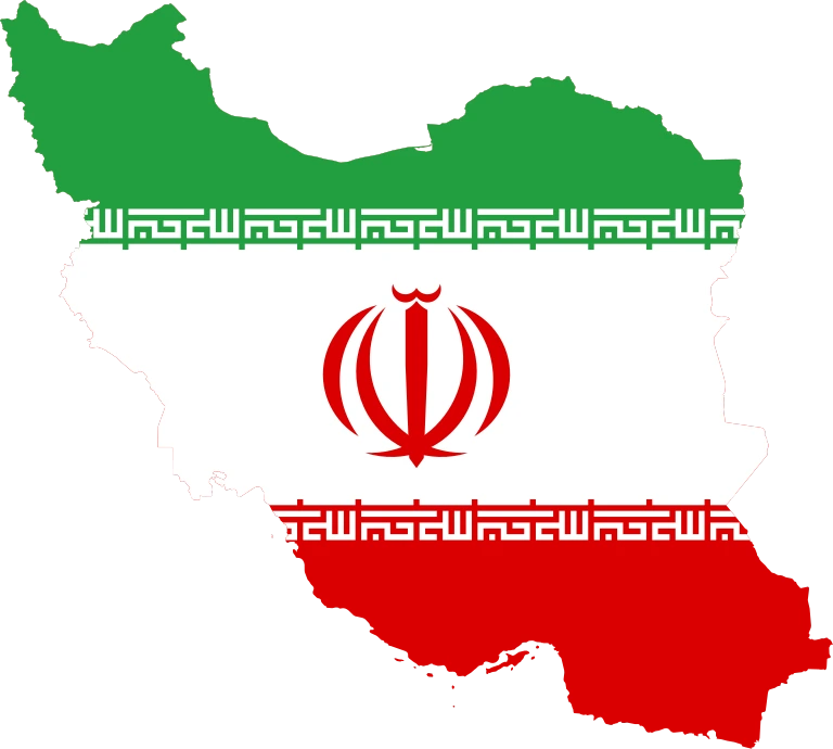Iran flag map