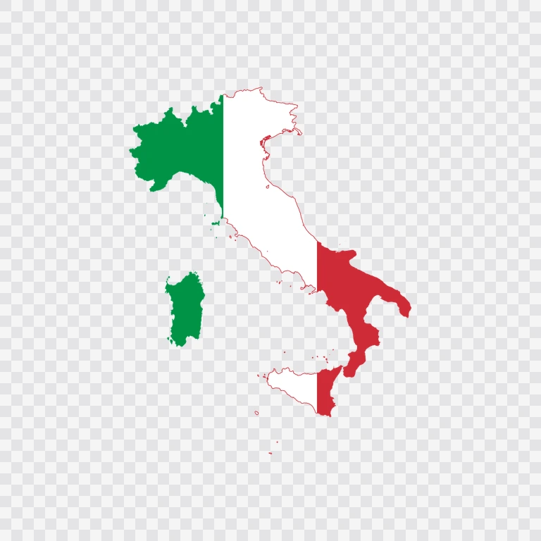 Italy flag map