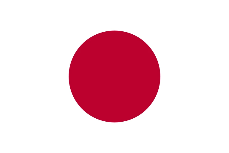 The flag of Japan features a crimson-red circle at the center of a white field.