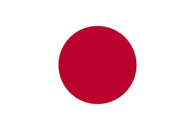 The flag of Japan features a crimson-red circle at the center of a white field.