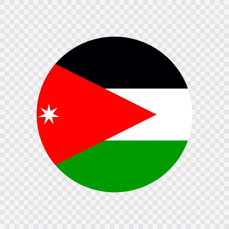 Ikon bendera Yordania lingkaran