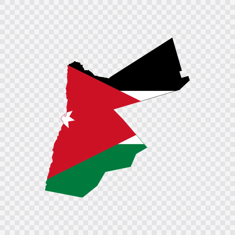 Peta bendera Yordania