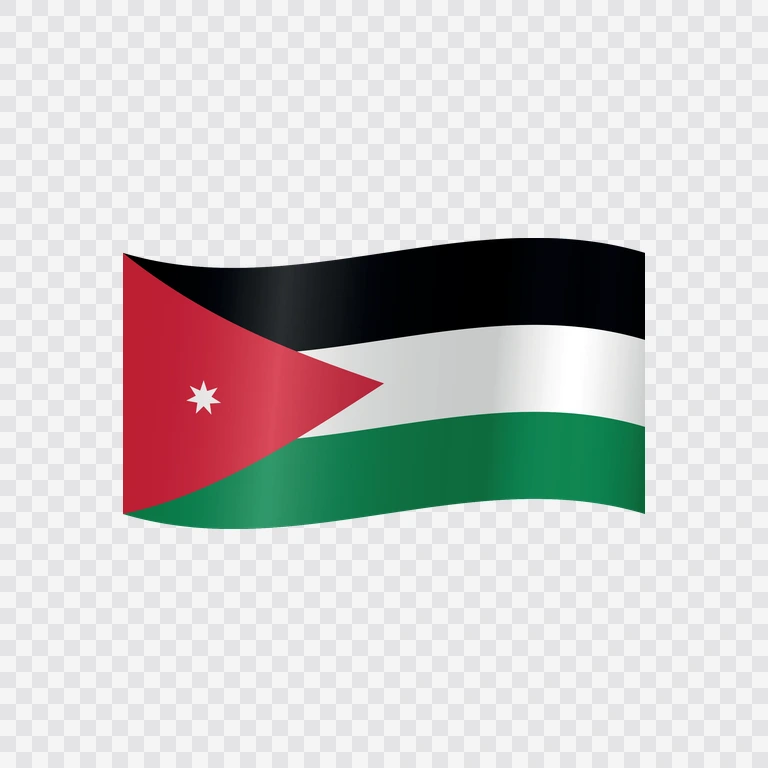 Bendera Yordania berkibar