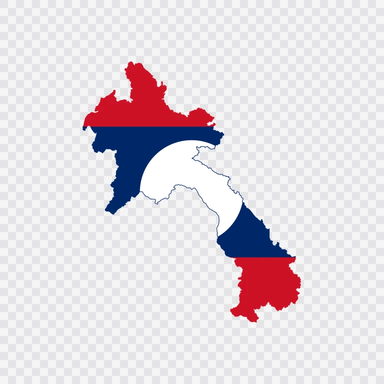 Laos flag map