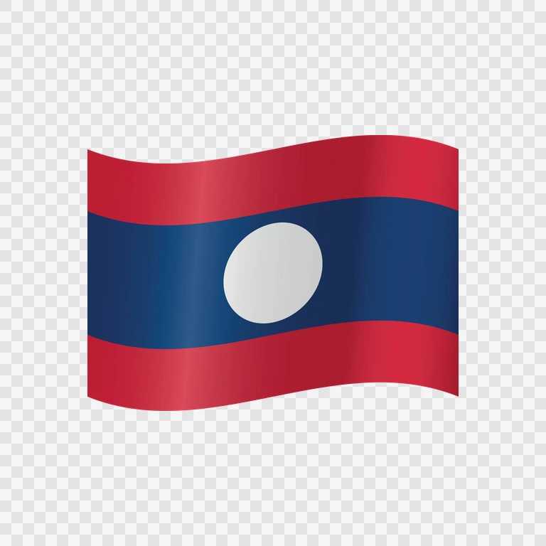 Laos waving flag