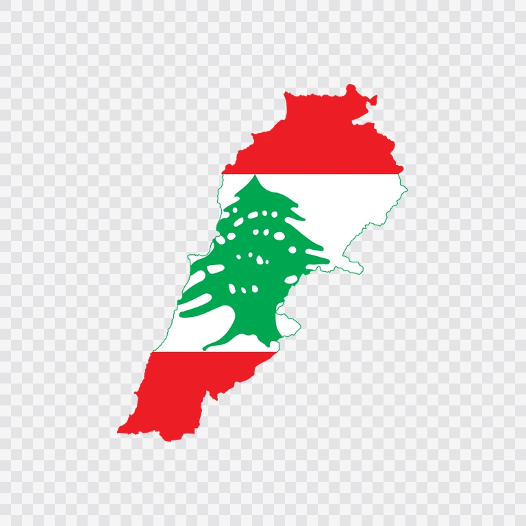 Lebanon flag map