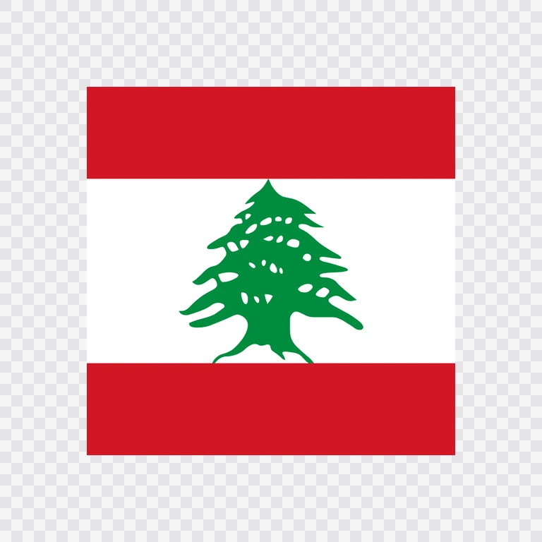 Lebanon square flag icon