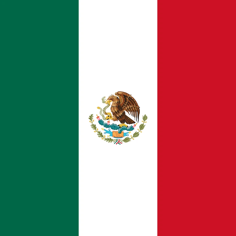 Mexico square flag icon