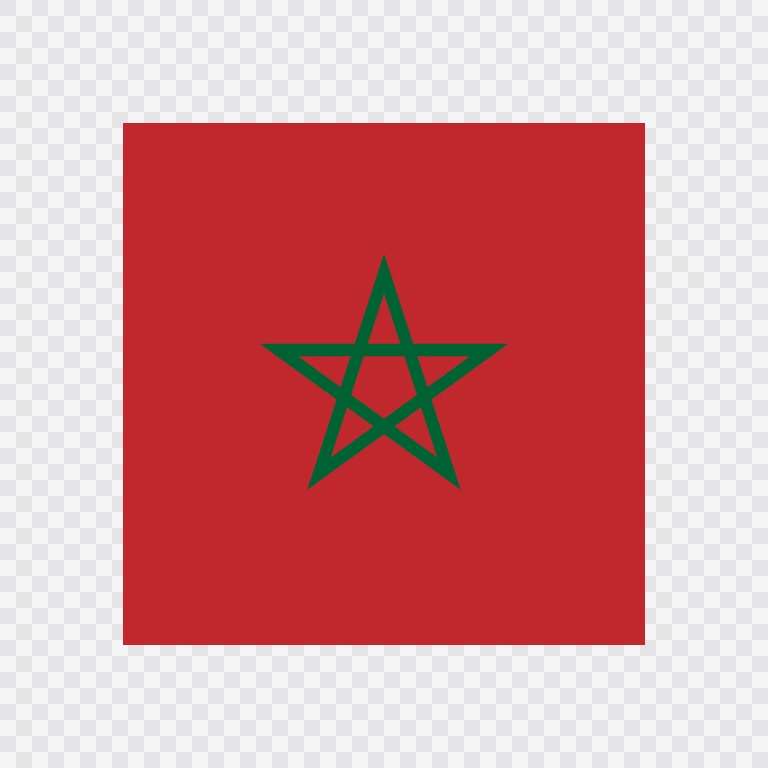 Morocco square flag icon