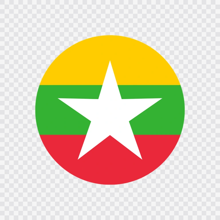 Myanmar circle flag icon