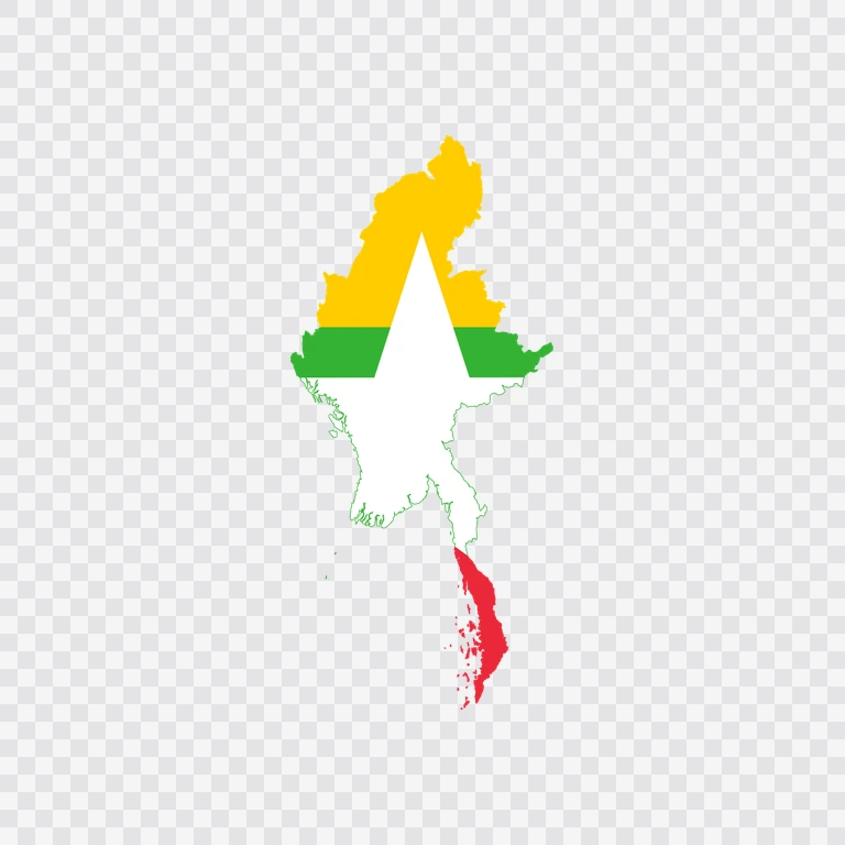 Myanmar flag map