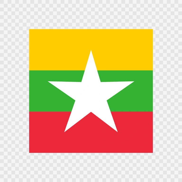 Myanmar square flag icon
