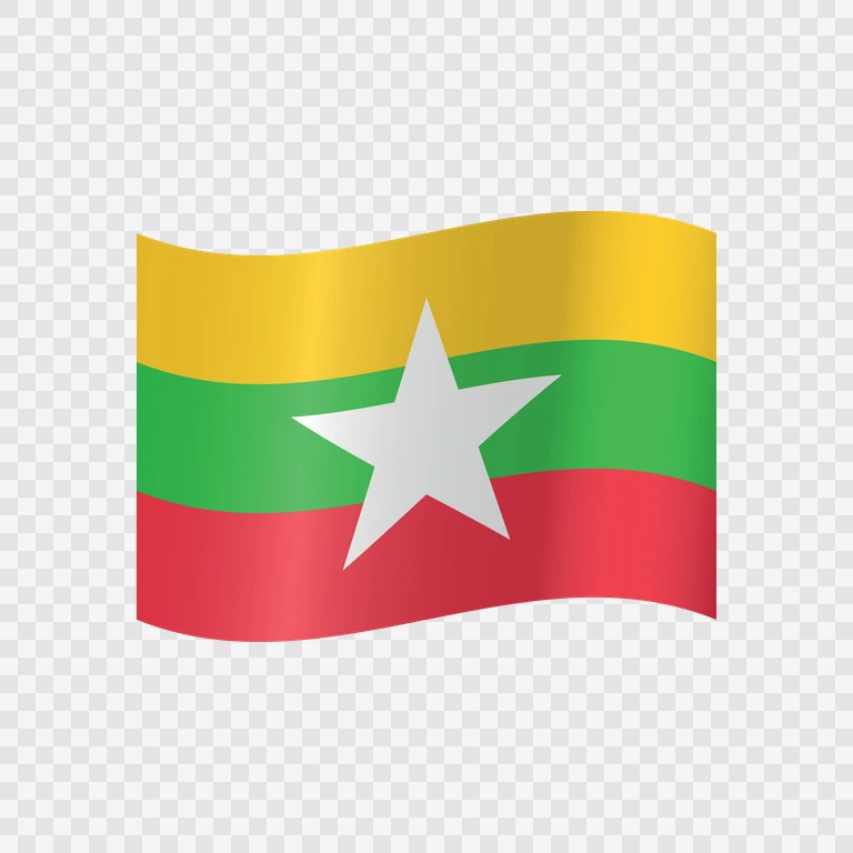 Myanmar waving flag