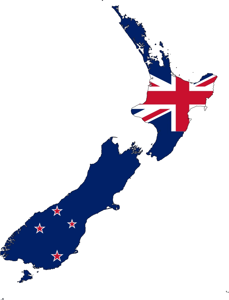 New Zealand flag map
