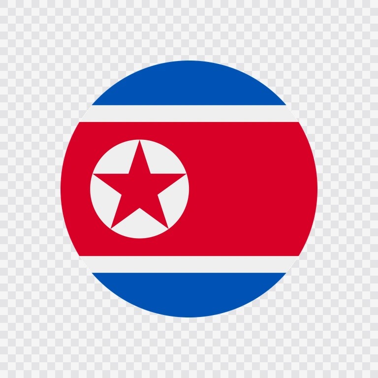 North Korea circle flag icon