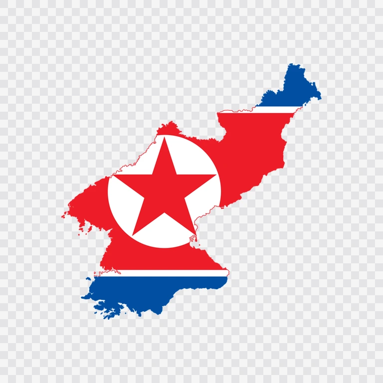 North Korea flag map