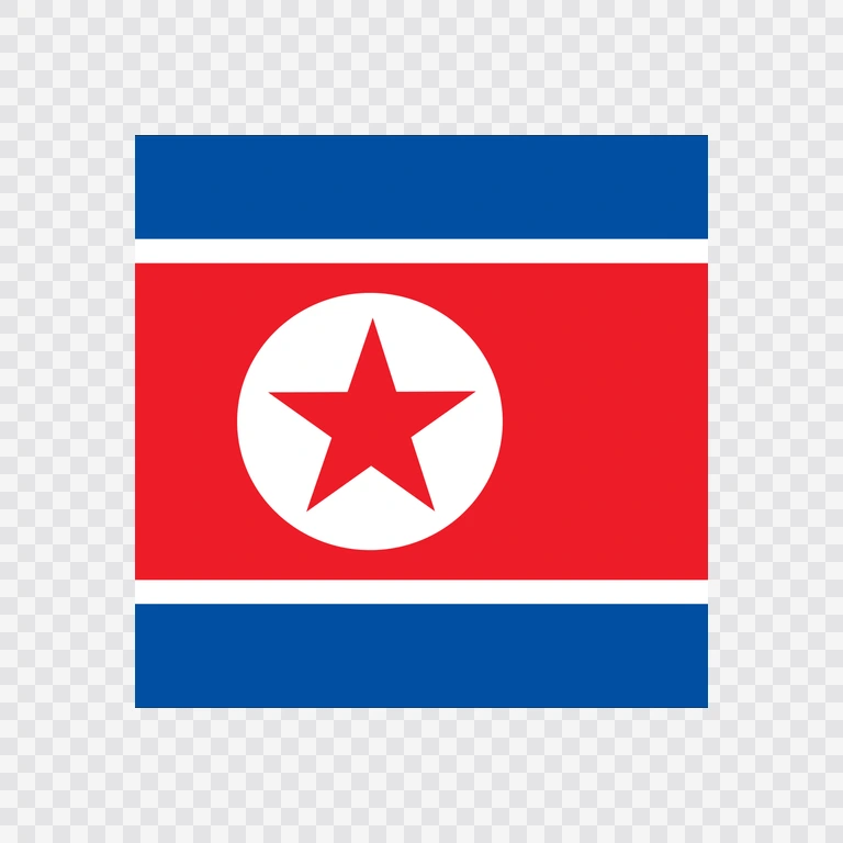 North Korea square flag icon