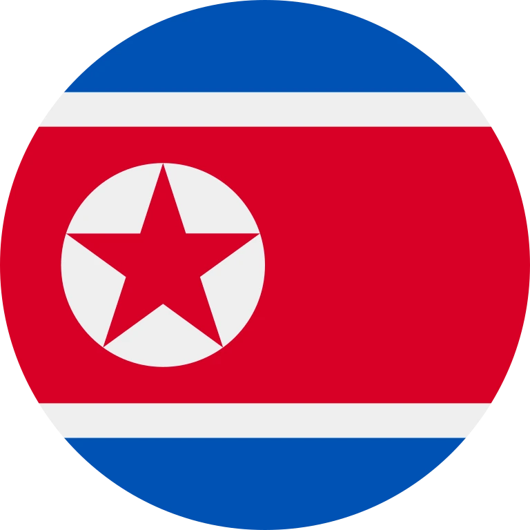 North Korea circle flag icon