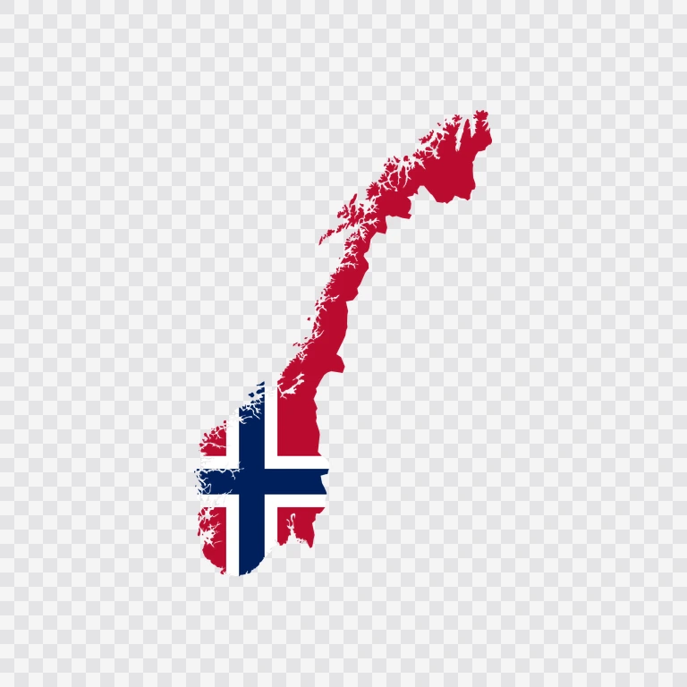 Norway flag map