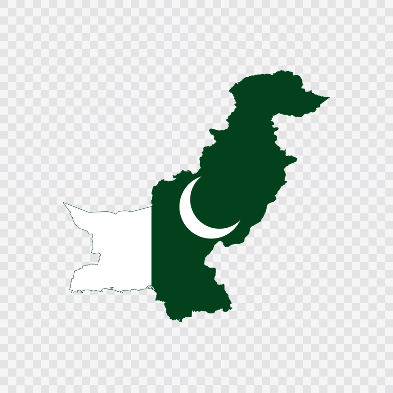 Pakistan flag map
