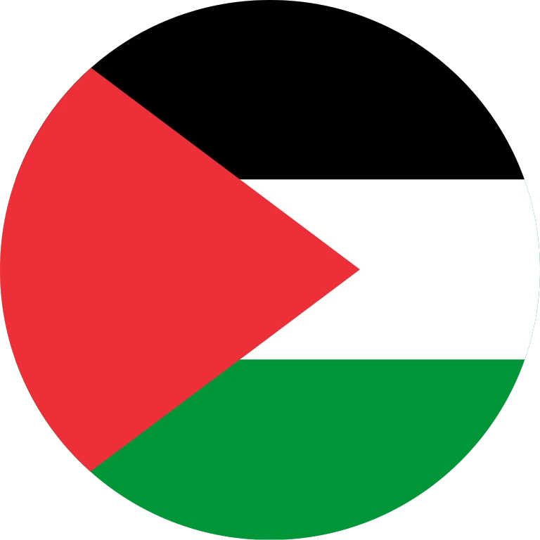 Palestine circle flag icon