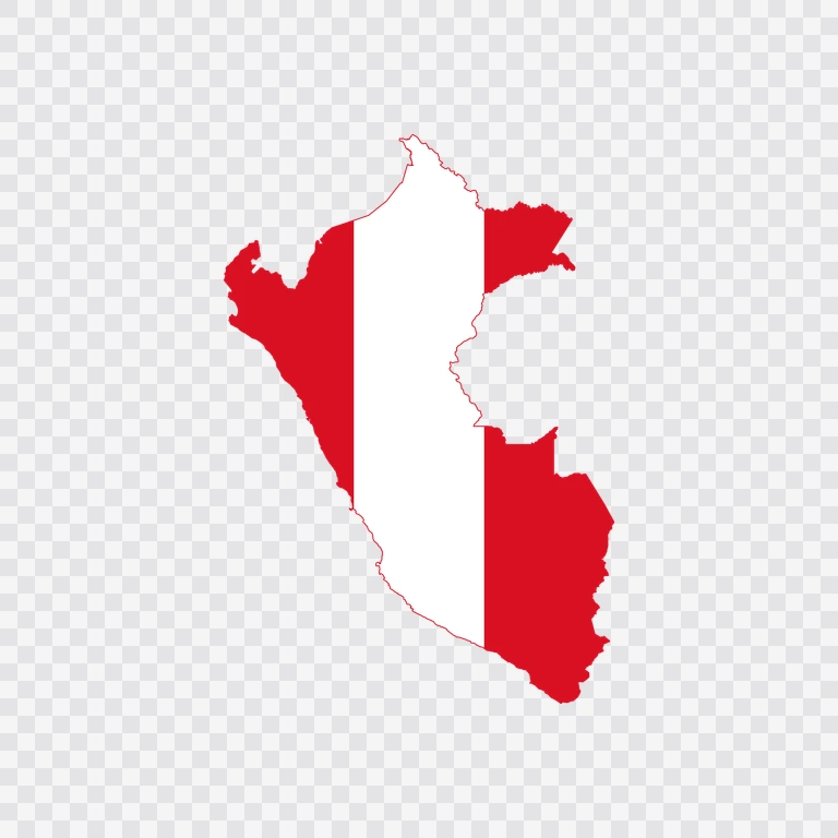 Peru flag map