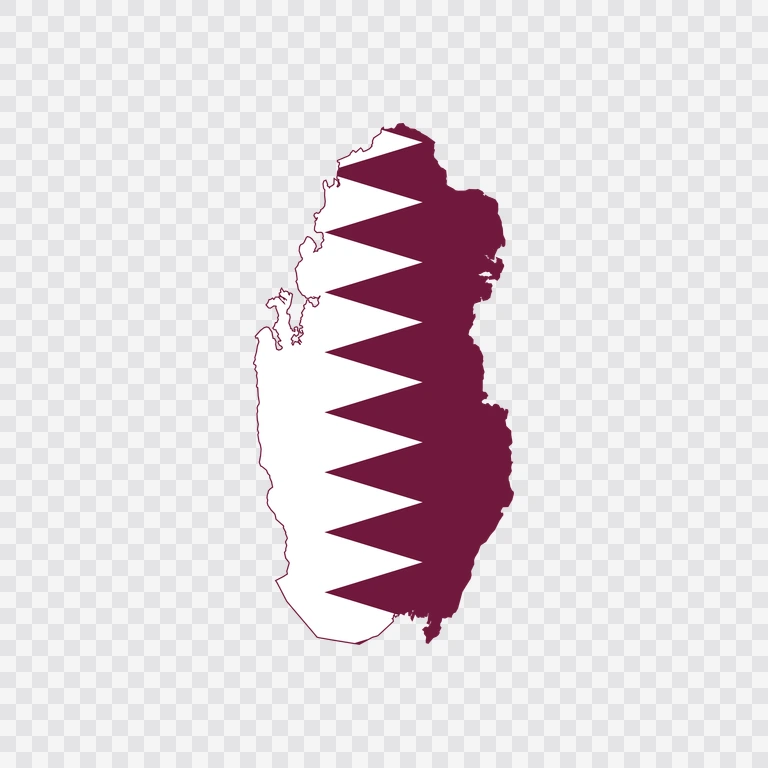 Qatar flag map