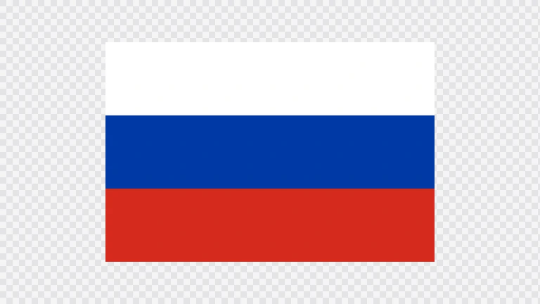 The flag of Russia is composed of three equal horizontal bands of white, blue and red.