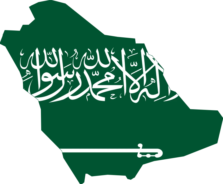 Saudi Arabia flag map