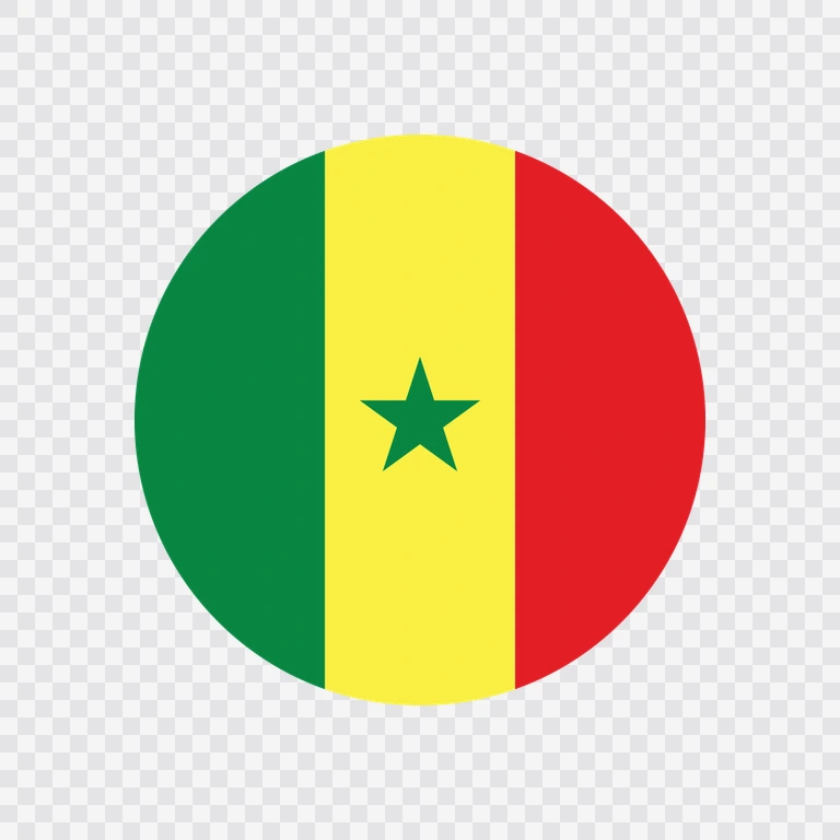 Senegal circle flag icon