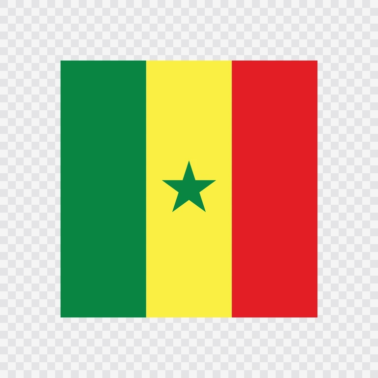 Senegal square flag icon