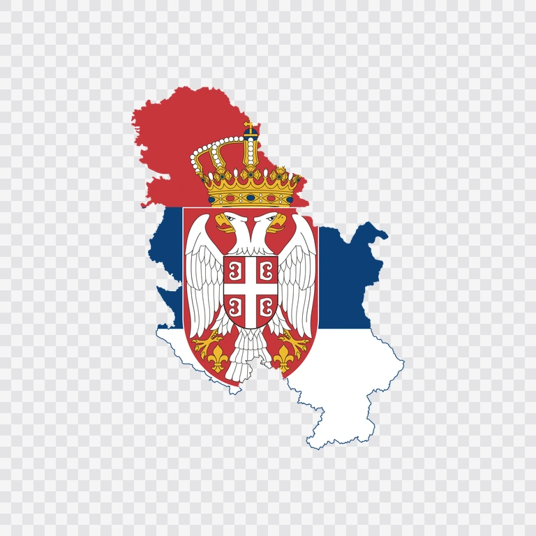 Serbia flag map