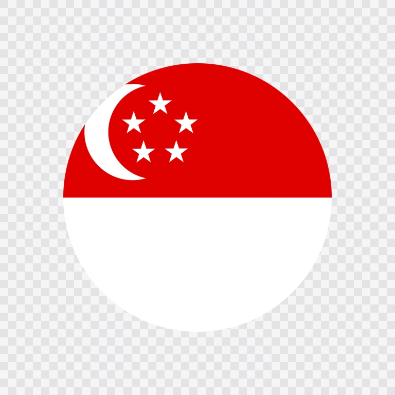 Singapore circle flag icon