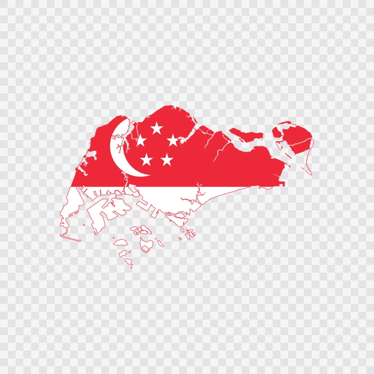 Singapore flag map