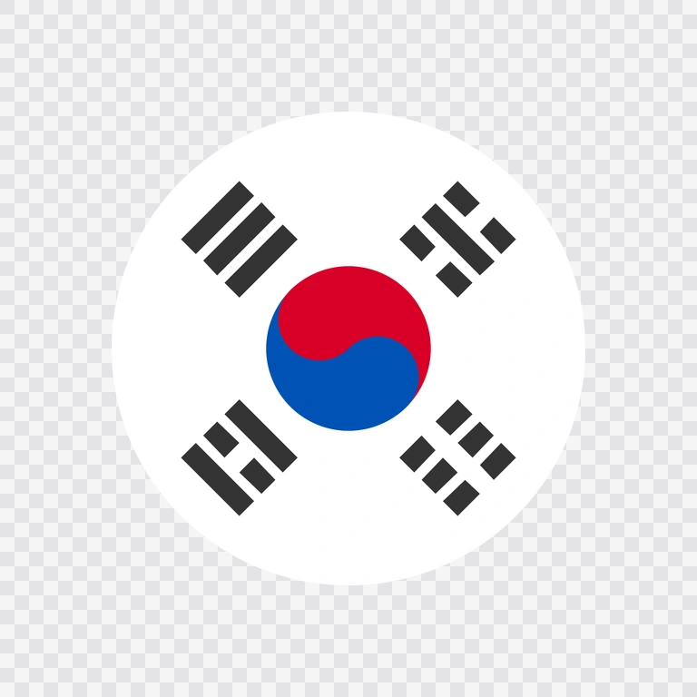 South Korea circle flag icon