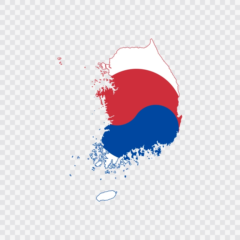 South Korea flag map