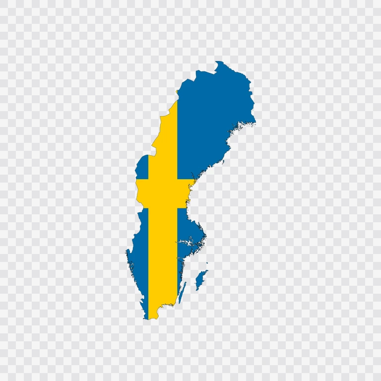 Peta bendera Swedia