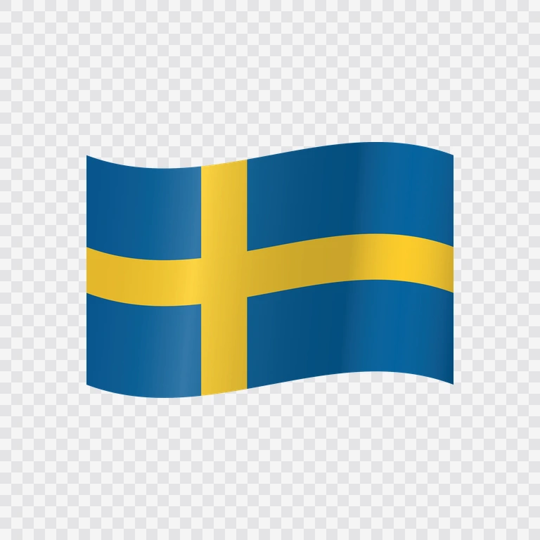 Bendera Swedia berkibar