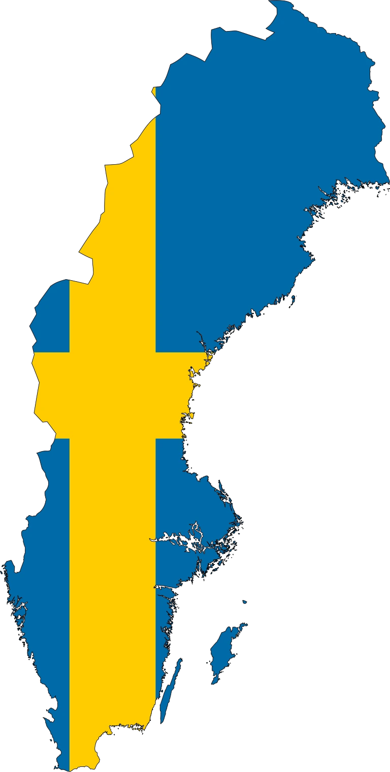 Sweden flag map