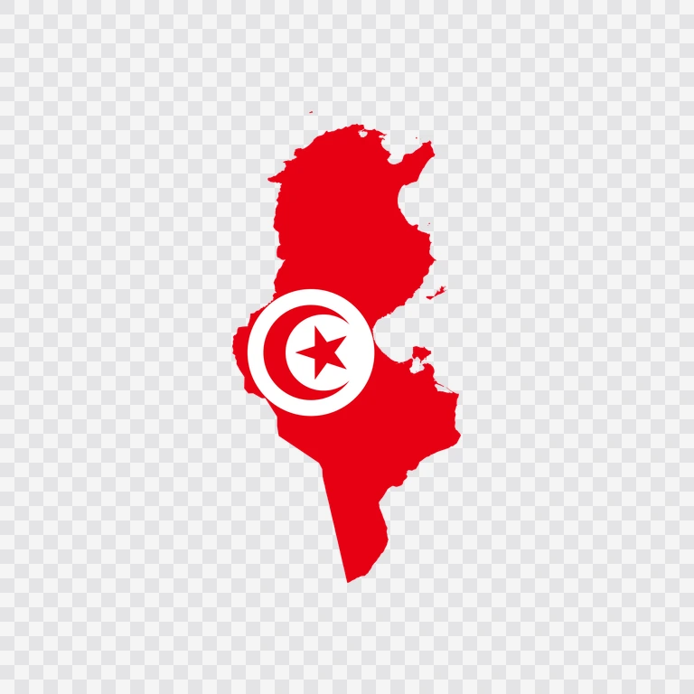 Tunisia flag map