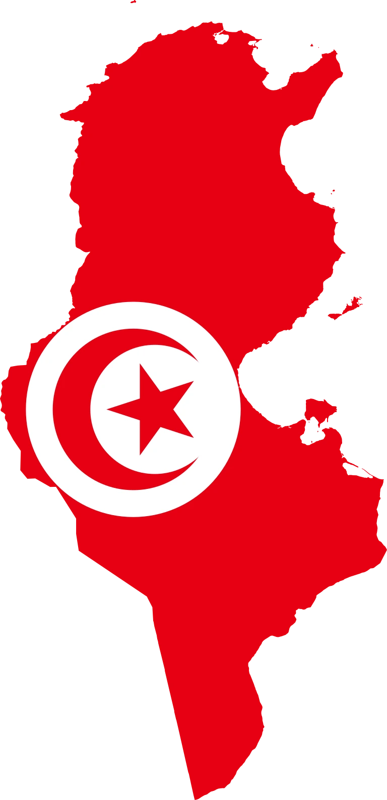 Tunisia flag map