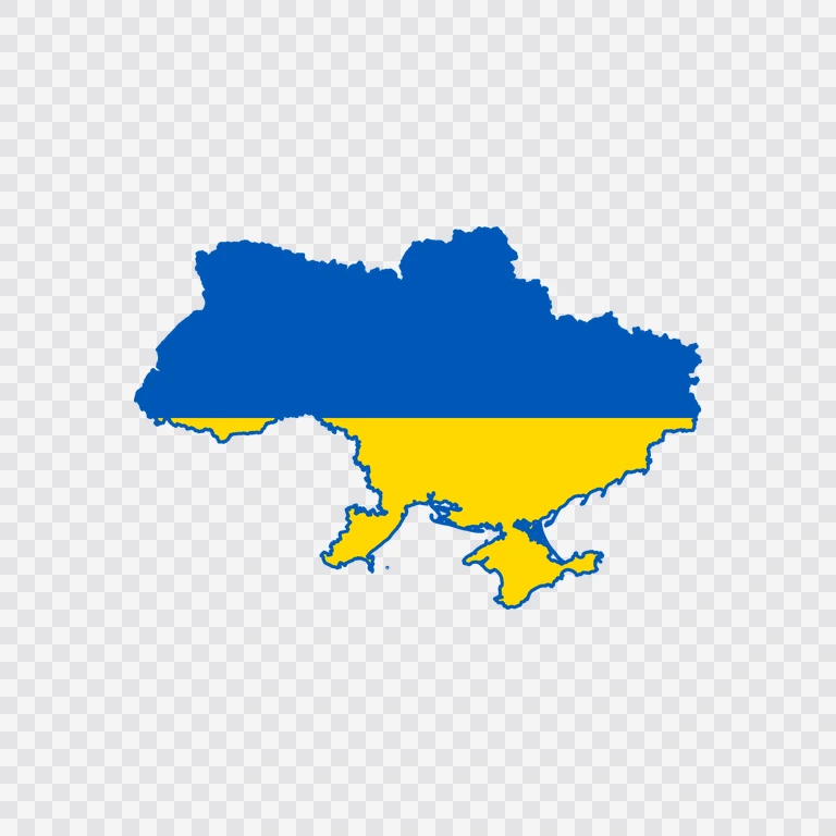 Ukraine flag map