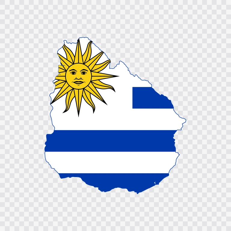 Uruguay flag map