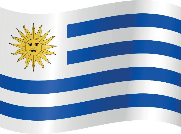 Uruguay waving flag